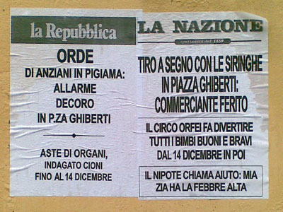Locandine repubblica e nazione firenze fake